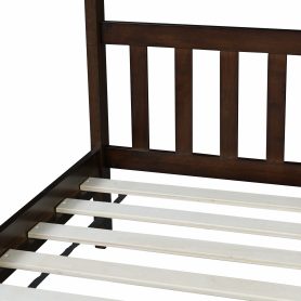 House-Shaped Twin Rubber Wood Bed with Headboard and Footboard
