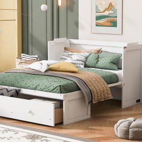 Full Size Murphy Bed With USB Port And One Large Drawer