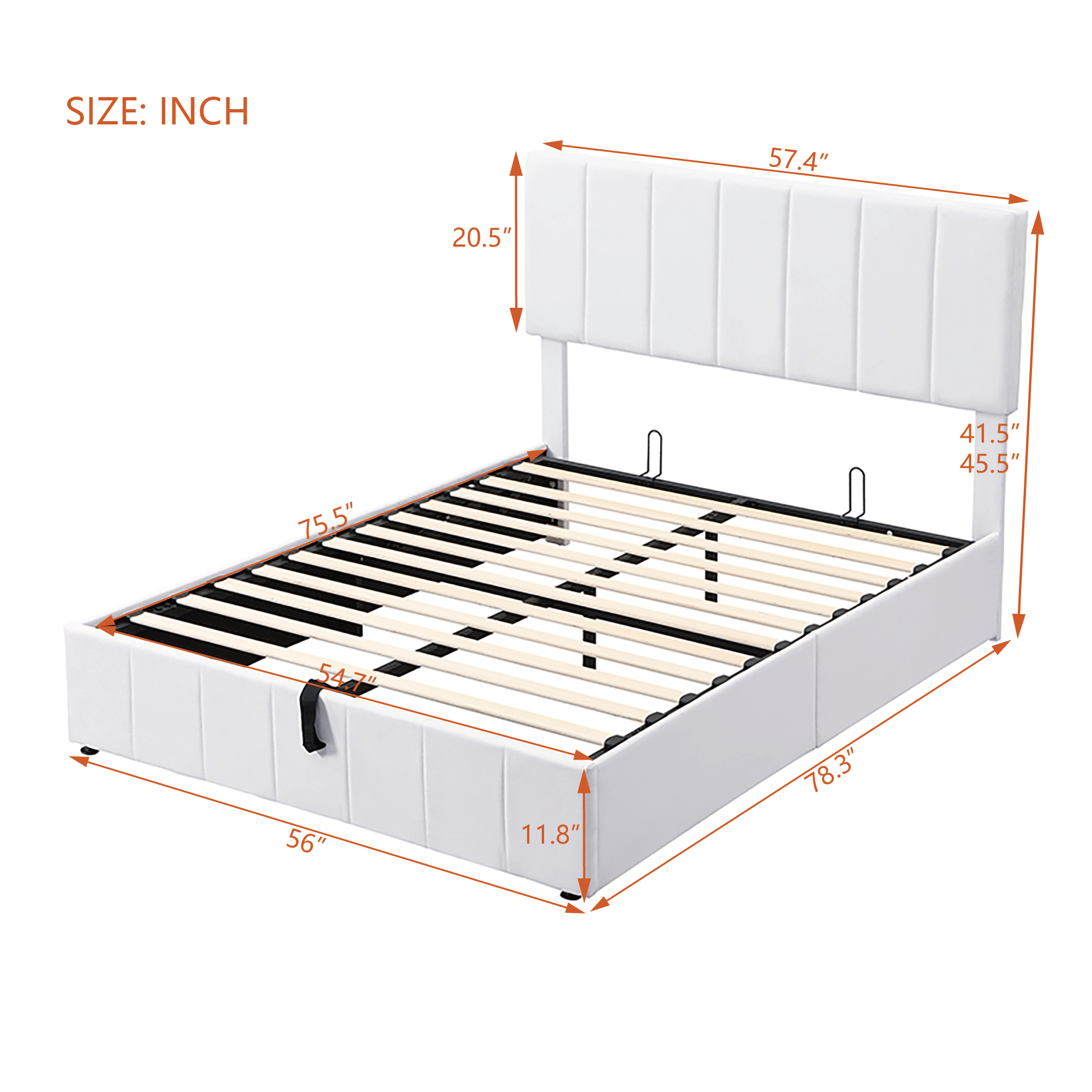 Full Size Upholstered Platform Bed with One Hydraulic Storage System 9 Full Size Upholstered Platform Bed with One Hydraulic Storage System