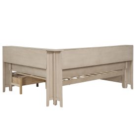 Full Size Wood Daybed with Storage Shelves and 3 Drawers