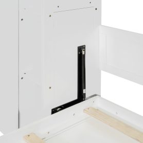 Queen Size Murphy Bed with Shelves, Drawers and LED Lights