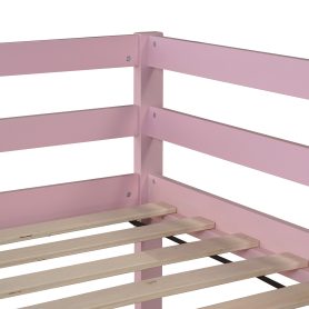 Solid Rubber Wooden Twin over Twin Loft Bed with Ladder