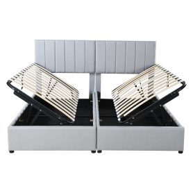 King Size Upholstered Platform Bed with a Hydraulic Storage System