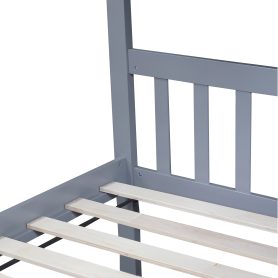 Twin Over Twin Rubber Wood Bunk Bed with 2 Drawers, Convertible into 2 Twin Beds