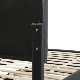 Twin Size Upholstered Platform Bed with Trundle and 3 Drawers