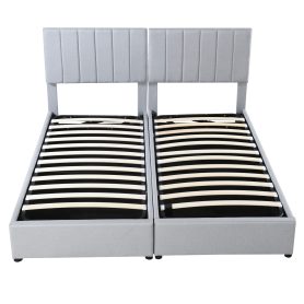 King Size Upholstered Platform Bed with a Hydraulic Storage System