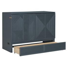 Full Size Murphy Bed with Large Drawer, USB Ports and Outlets