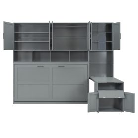 Twin Size Murphy Bed Wall Bed with Closet, Drawers and Desk 49 Twin Size Murphy Bed Wall Bed with Closet, Drawers and Desk