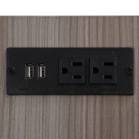 Full Size Metal Platform Bed With Two-tier Storage Shelves and Storage Cabinet