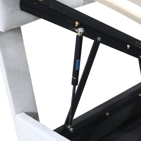 King Size Upholstered Platform Bed with a Hydraulic Storage System