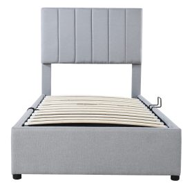 Twin Size Upholstered Platform Bed With A Hydraulic Storage System 22 Twin Size Upholstered Platform Bed With A Hydraulic Storage System