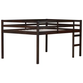 Full Rubber Wood Loft Bed with Ladder