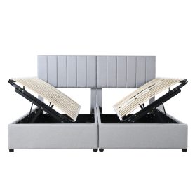 King Size Upholstered Platform Bed with a Hydraulic Storage System
