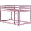 Solid Rubber Wooden Twin over Twin Loft Bed with Ladder