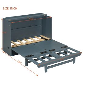 Full Size Murphy Bed with Large Drawer, USB Ports and Outlets