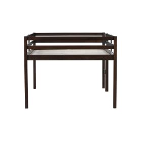 Full Rubber Wood Loft Bed with Ladder