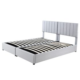 King Size Upholstered Platform Bed with a Hydraulic Storage System