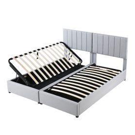 King Size Upholstered Platform Bed with a Hydraulic Storage System