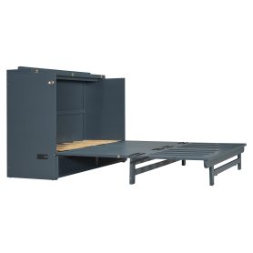 Full Size Murphy Bed with Large Drawer, USB Ports and Outlets