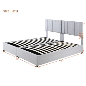 King Size Upholstered Platform Bed with a Hydraulic Storage System