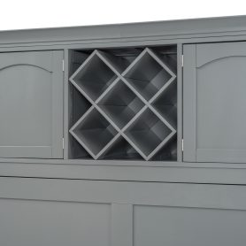 Queen Size Murphy Bed Wall Bed with Top Cabinets & Wine Rack