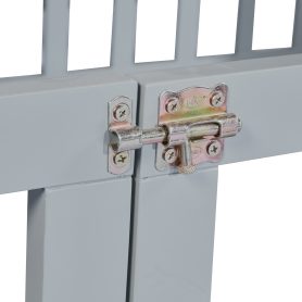 Twin Over Twin Floor Bunk Bed With Slide, Ladder, Door and Safety Guardrails