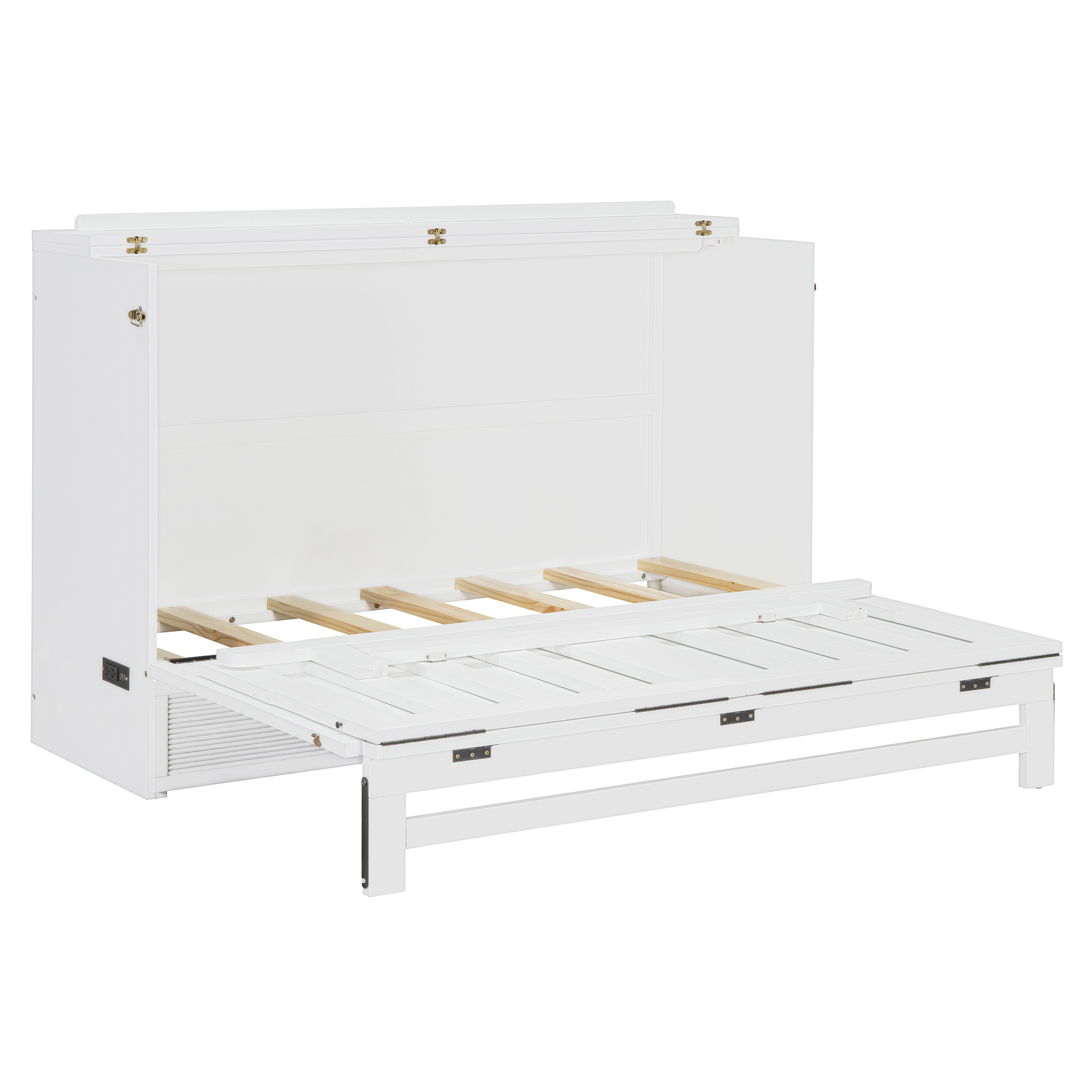 Queen Size Murphy Bed with Large Drawer, USB Ports and Outlets 14 Queen Size Murphy Bed with Large Drawer, USB Ports and Outlets