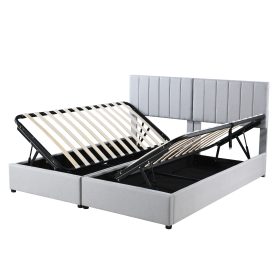 King Size Upholstered Platform Bed with a Hydraulic Storage System