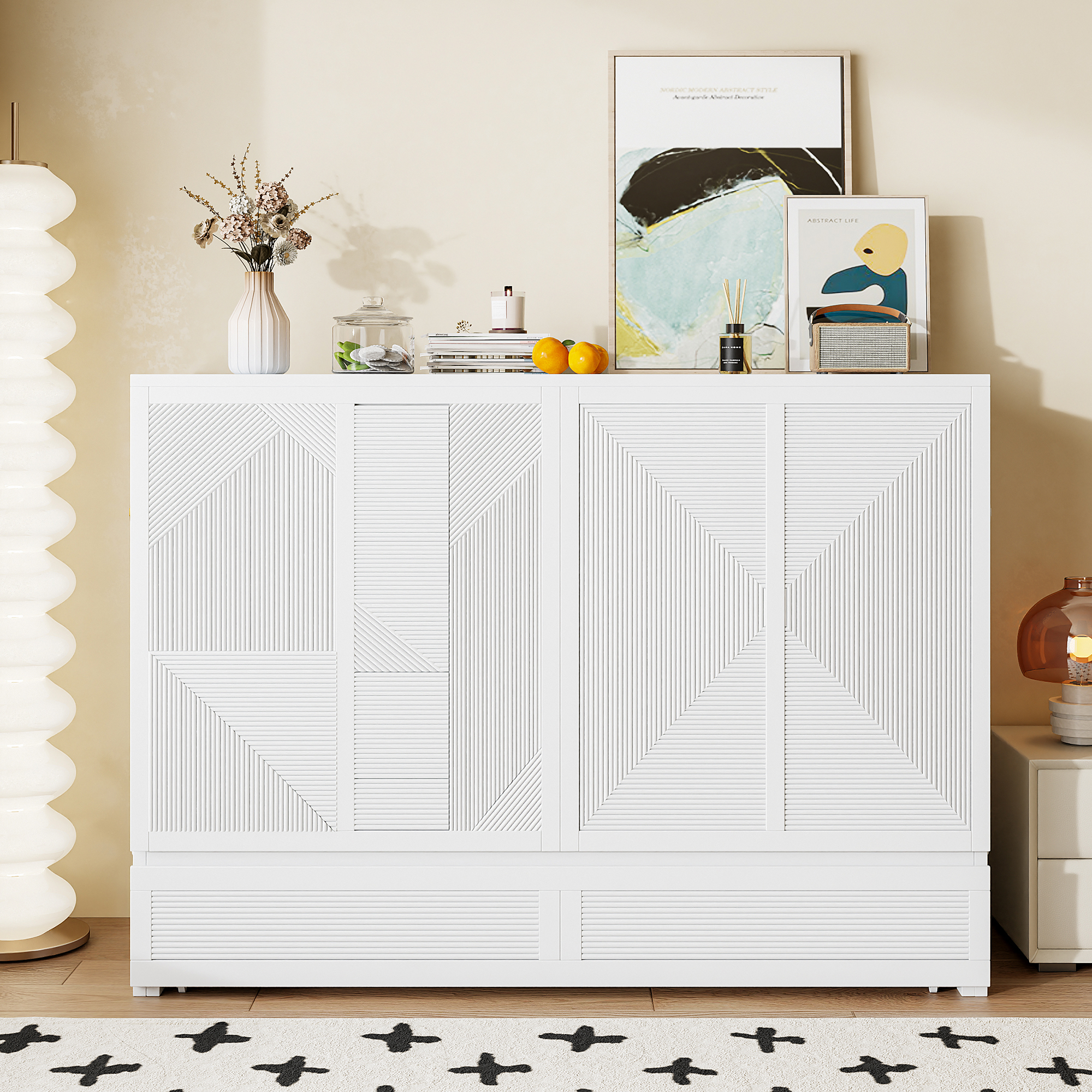 Queen Size Murphy Bed with Large Drawer, USB Ports and Outlets 3 Queen Size Murphy Bed with Large Drawer, USB Ports and Outlets