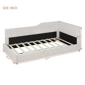 Twin Size L-Shaped Corduroy Daybed