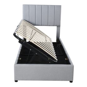 Twin Size Upholstered Platform Bed With A Hydraulic Storage System 24 Twin Size Upholstered Platform Bed With A Hydraulic Storage System