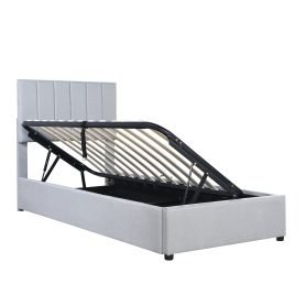 Twin Size Upholstered Platform Bed With A Hydraulic Storage System 26 Twin Size Upholstered Platform Bed With A Hydraulic Storage System