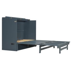 Full Size Murphy Bed with Large Drawer, USB Ports and Outlets