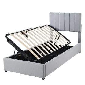 Twin Size Upholstered Platform Bed With A Hydraulic Storage System 23 Twin Size Upholstered Platform Bed With A Hydraulic Storage System