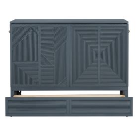 Full Size Murphy Bed with Large Drawer, USB Ports and Outlets