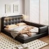 Queen Size PU Upholstered Platform Bed with 2 Reading Lights 1 Queen Size PU Upholstered Platform Bed with 2 Reading Lights
