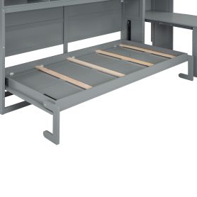 Twin Size Murphy Bed Wall Bed with Closet, Drawers and Desk 39 Twin Size Murphy Bed Wall Bed with Closet, Drawers and Desk