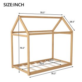 Wooden Twin Size House Bed
