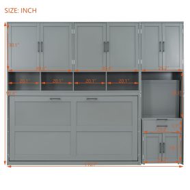 Twin Size Murphy Bed Wall Bed with Closet, Drawers and Desk 32 Twin Size Murphy Bed Wall Bed with Closet, Drawers and Desk