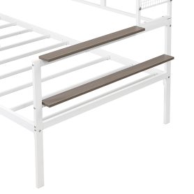 Twin Size Metal Daybed With Movable Desk, Metal Grid, Shelves And Clothes Hanger 31 Twin Size Metal Daybed With Movable Desk, Metal Grid, Shelves And Clothes Hanger