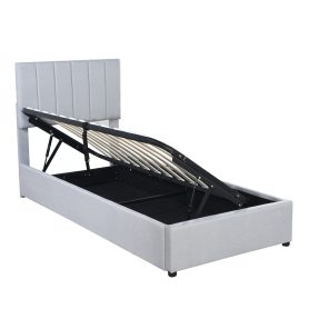 Twin Size Upholstered Platform Bed With A Hydraulic Storage System 29 Twin Size Upholstered Platform Bed With A Hydraulic Storage System