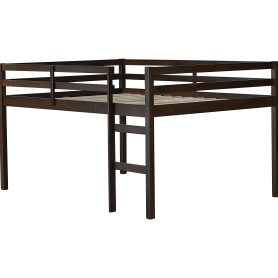 Full Rubber Wood Loft Bed with Ladder