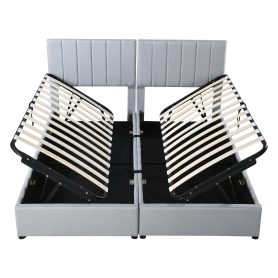 King Size Upholstered Platform Bed with a Hydraulic Storage System