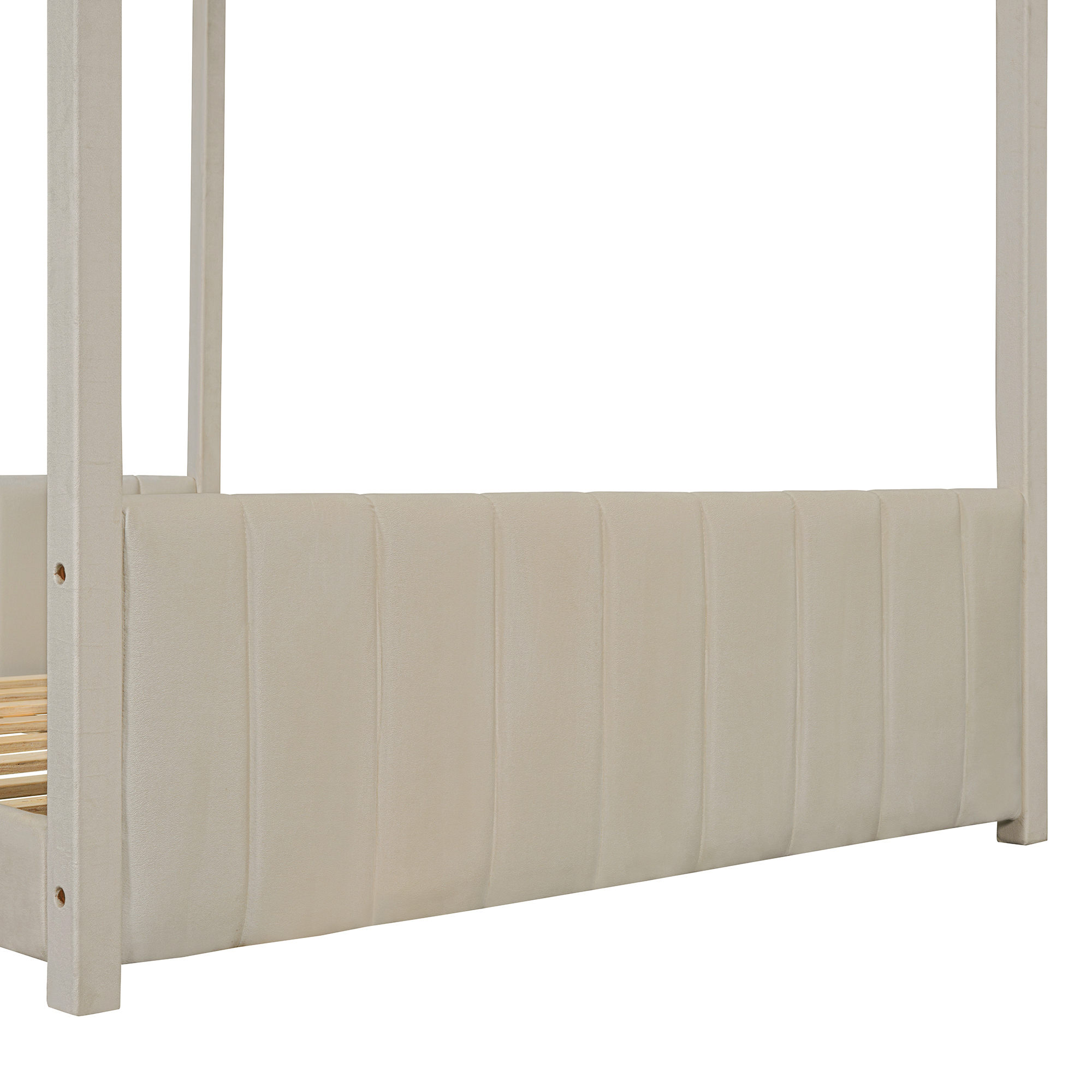 Wood Full Size Velvet House Bed 10 Wood Full Size Velvet House Bed