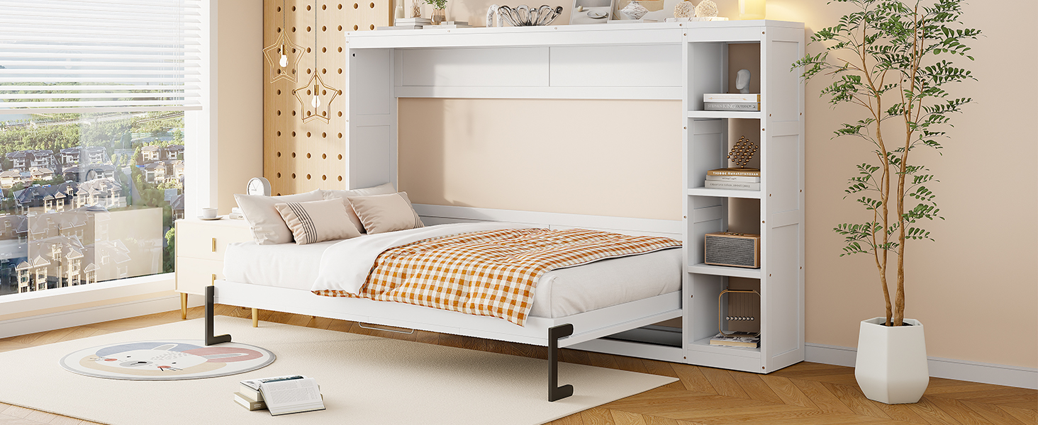 Full Size Murphy Bed with Bookshelf 18 Full Size Murphy Bed with Bookshelf