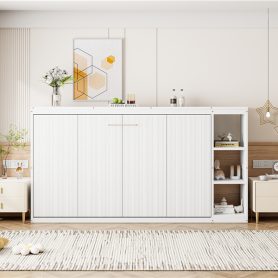 Twin Size Murphy Bed with Bookshelf