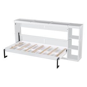 Twin Size Murphy Bed with Bookshelf