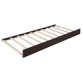 Wooden Queen Size Platform Bed With 2 Big Drawers and T-Xl Size Trundle