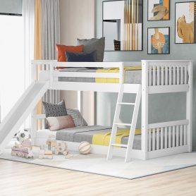 Twin Over Twin Bunk Bed With Convertible Slide And Ladder