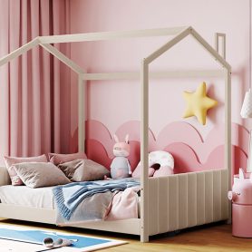 Wood Full Size Velvet House Bed 24 Wood Full Size Velvet House Bed